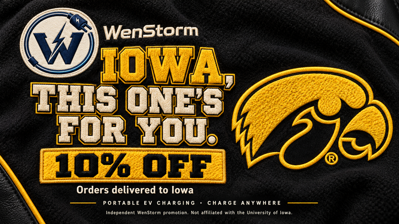 WenStorm Iowa discount banner featuring the Hawkeyes logo and “Iowa, this one’s for you,” offering 10% off orders delivered to Iowa.