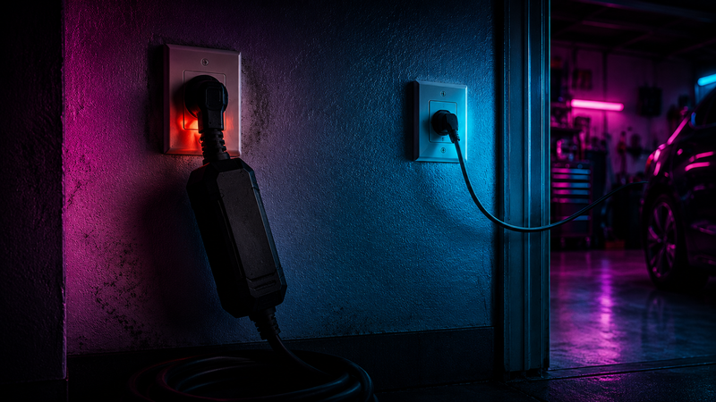 heavy brick vs clean-cable outlet load comparison