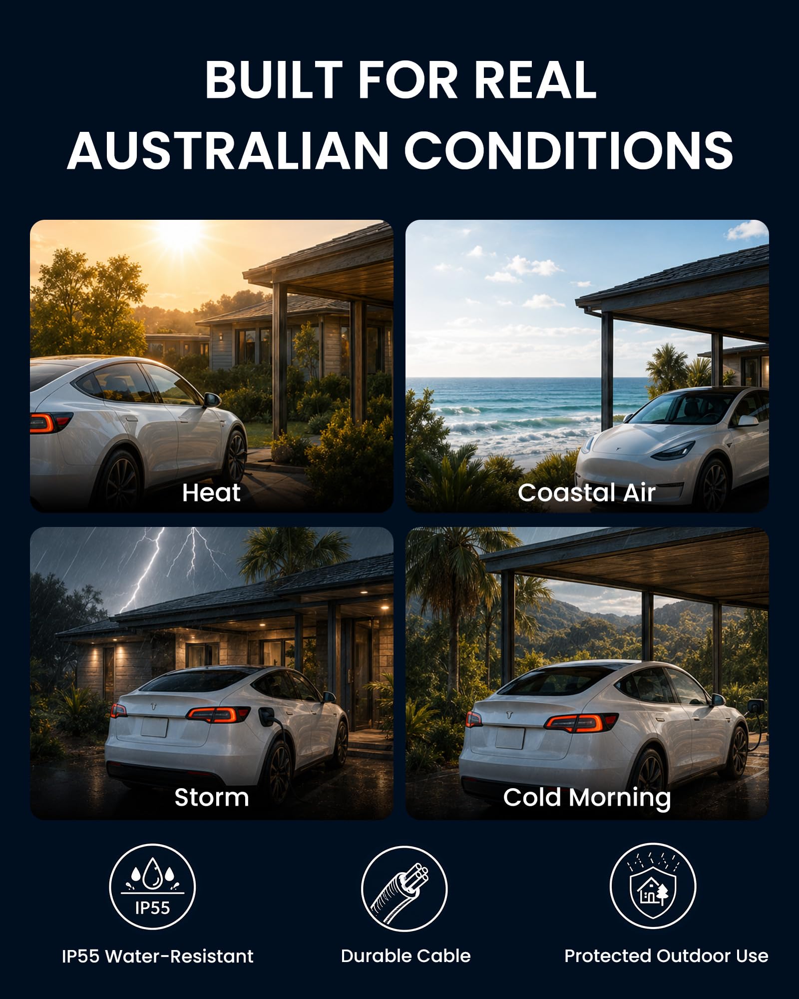 WenStorm 15A Type 2 Portable EV Charger – 3.5kW Australian Plug