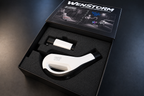 WenStorm special-edition EV charging bundle in custom black packaging, containing a NACS portable charger and NACS-to-J1772 adapter for charging both Tesla/NACS and J1772 electric vehicles.