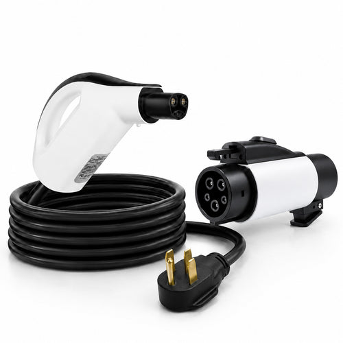 WenStorm Mixed-Connector Kit: NACS 32A portable charger with fixed NEMA 14-50 plug and separate NACS-to-J1772 adapter