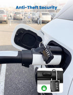 WenStorm NACS to J1772 adapter with anti-theft lock for secure overnight EV charging at public or travel locations