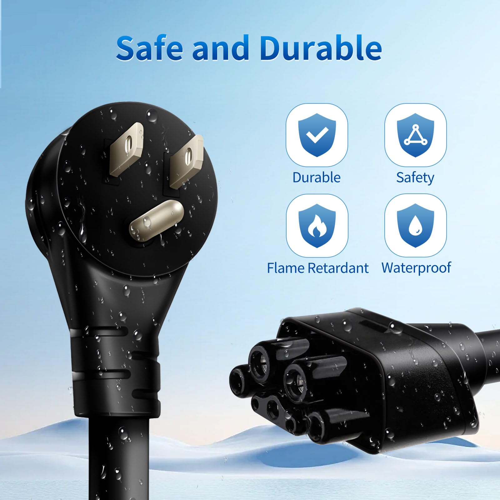 WenStorm NEMA 5-15P adapter with durable, safety-focused, ETL-certified design for Tesla Level 1 household charging