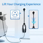 WenStorm NEMA 6-50P adapter connecting Tesla Gen 2 Mobile Connector to a 240V outlet for Level 2 EV charging