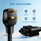 WenStorm NEMA TT-30P adapter with durable, fireproof, waterproof, and safety-focused design for Tesla RV outlet charging