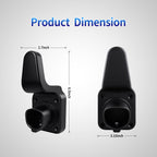 WenStorm Tesla NACS EV charger holder back dimensions showing 2.7 inch hook width, 6.5 inch height, and 3.15 inch base