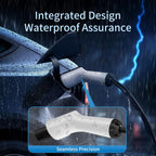 Waterproof WenStorm Tesla NACS extension cord with integrated connector design for rainy outdoor EV charging